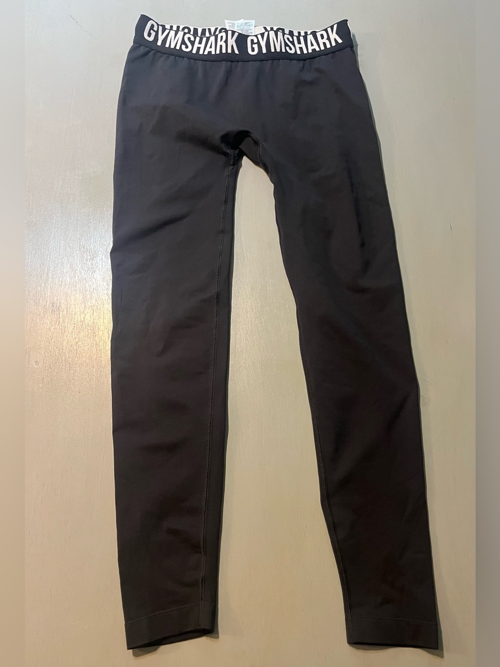 Gymshark Black Fit Seamless Jacquard Waistband Gym Leggings Size Medium